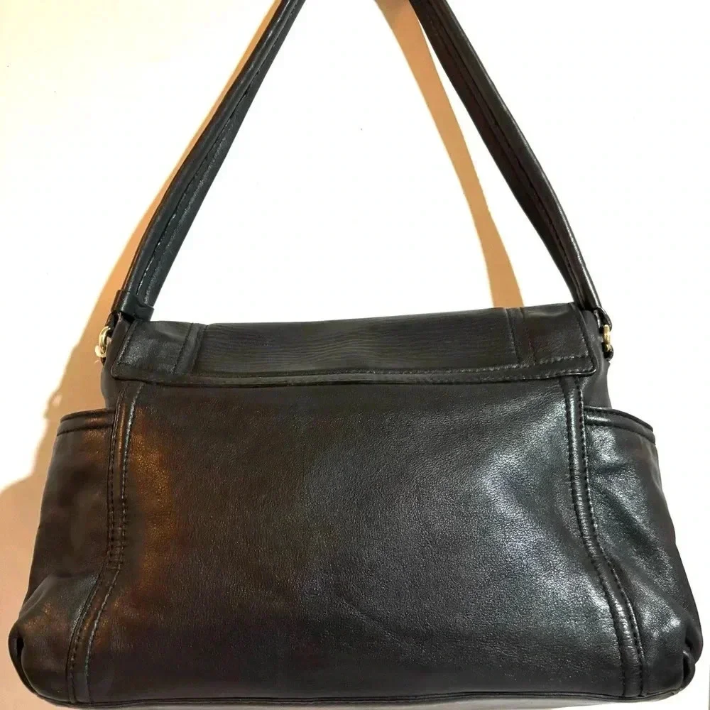 Kate spade black leather shoulder handbag